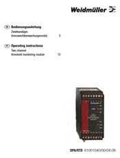 Weidmüller DPA/RTD Operating Instructions Manual