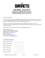 Barreto E622GT Owner's/Operator's Manual