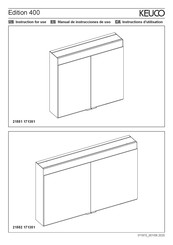 KEUCO Edition 400 21551 171351 Instructions For Use Manual