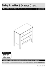 Argos Baby Amelie 228/2785 Assembly Instructions Manual