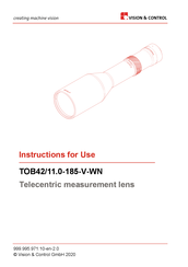 Vision & Control TOB42/11.0-185-V-WN Instructions For Use Manual