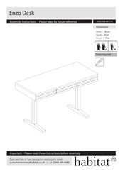 Habitat Enzo Desk ENZO-DK-AW17-A Assembly Instructions Manual