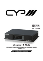 CYP DS-MSC14-4K22 Operation Manual