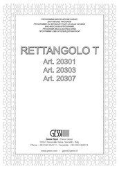 Gessi RETTANGOLO T 20301 Quick Start Manual