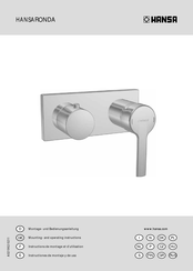 Hansa RONDA 4459 9503 Mounting And Operating Instructions