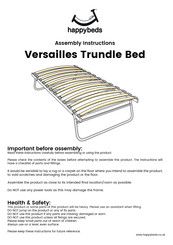Happybeds Versailles Trundle Bed Assembly Instructions Manual