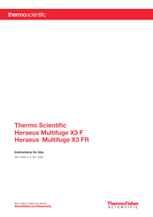 Thermo Scientific Heraeus Multifuge X3 FR Instructions For Use Manual