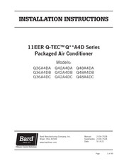 Bard Q42A4DB Installation Instructions Manual