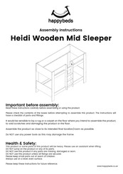 Happybeds Heidi Wooden Mid Sleeper Assembly Instructions Manual