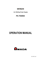 Amada Miyachi PA-T0200A Operation Manual