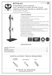 B-Tech BTF842 Installation Manual & Parts List