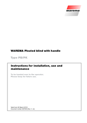 WAREMA PB Instructions For Installation, Use And Maintenance Manual