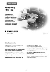 Bosch Blaupunkt Heidelberg RCM 126 Fitting Instructions Manual