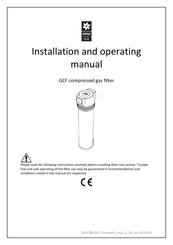 OMEGA AIR GCF Series Installation And Operating Manual
