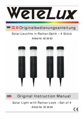 Wetelux 92 36 60 Original Instruction Manual