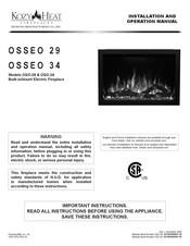 Hussong Kozy Heat Fireplaces OSSEO 29 Installation And Operation Manual
