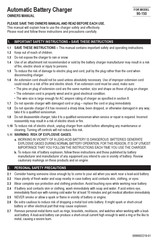 Napa 90-150 Owner's Manual