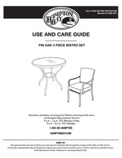 HAMPTON BAY PIN OAK D11309-3PC Use And Care Manual