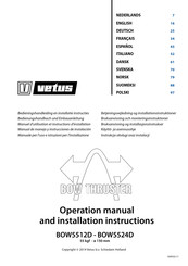 Vetus BOW5512D Operation Manual And Installation Instructions