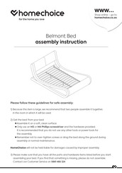 Homechoice Belmont Bed Assembly Instruction Manual