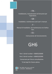 grandimpianti GH6 Installation, Maintenance And User Manual