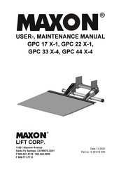 Maxon GPC 22 X1 User & Maintenance Manual