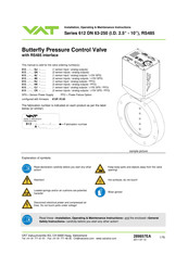 VAT Series 612 DN 63-250 Installation, Operating,  & Maintenance Instructions