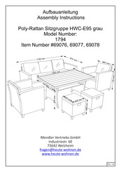 Mendler 69078 Assembly Instructions Manual
