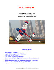 Goldwing RC Electric Extreme EXTRA330SC 40E Manual
