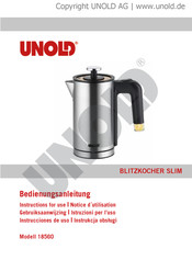 Unold SLIM 18560 Instructions For Use Manual