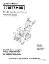 Craftsman C459-52925 Operator's Manual