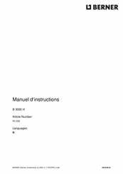 Berner 91104 User And Maintenance Manual