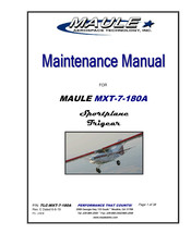 Maule Sportplane Trigear MXT-7-180A Maintenance Manual