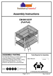 Furniture of America CM-BK1037F Assembly Instructions Manual