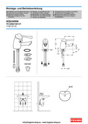 Franke AQUA004 Installation And Operating Instructions Manual