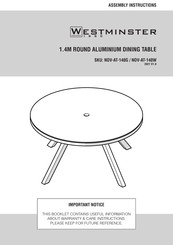 WESTMINSTER NOV-AT-140W Assembly Instructions Manual
