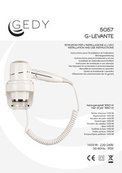 Gedy 5057 Installation And Use Instructions Manual