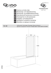 Geberit IDO PORSGRUND Showerama 10-40 Operating And Maintenance Instruction Manual