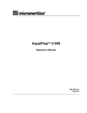 Micromeritics AquaPrep II 056 Operator's Manual