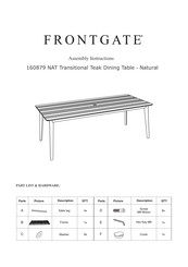 Frontgate 160879 NAT Assembly Instructions