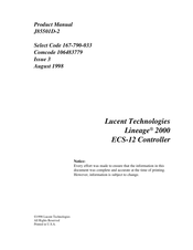 Lucent Technologies LINEAGE 2000 ECS-12 Product Manual