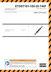 Atlas Copco ETDST101-150-20-T40F Safety Information Manual