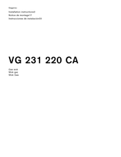 Gaggenau VG 231 220 CA Installation Instructions Manual