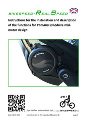 Yamaha bikespeed-RS Instructions For The Installation And Description Of The Functions