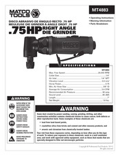 Matco Tools MT4883 Operating Instructions Manual