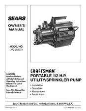 Sears CRAFTSMAN 390.260293 Owner's Manual