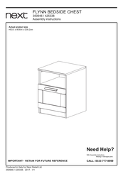 Next FLYNN BEDSIDE CHEST 425338 Assembly Instructions Manual
