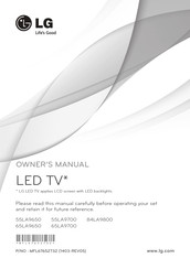 LG 65LA9650.AKRYLHX Owner's Manual