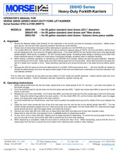 morse 285G-HD Operator's Manual