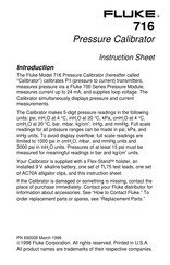 Fluke 716 Instruction Sheet